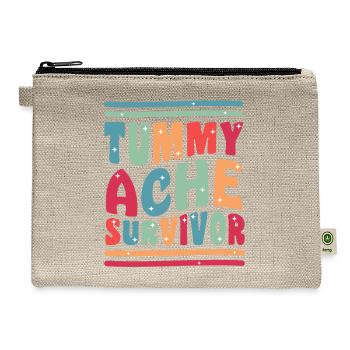 Tummy Ache Survivor Funny - Hemp Carry All Pouch - natural - Front