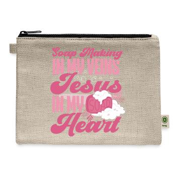 Soap Making Crafting Jesus Faith - Hemp Carry All Pouch - natural - Front