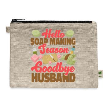 Soap Making Crafting Hello Soap - Hemp Carry All Pouch - natural - Front