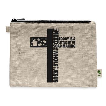 Soap Making Crafting Jesus Faith - Hemp Carry All Pouch - natural - Front