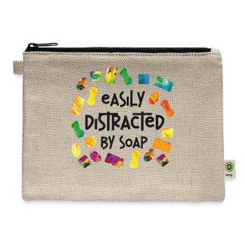 Soap Making Crafting Watercolor - Hemp Carry All Pouch - natural - Front