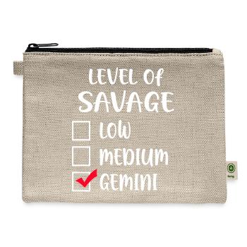 Level of Sarcasm Gemini - Hemp Carry All Pouch - natural - Front
