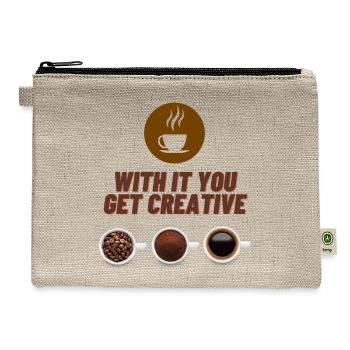WITH IT YOU GET CREATIVE, MORNING COFFEE MOMENT, - Hemp Carry All Pouch - natural - Front