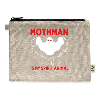 Spirit Animal Cryptozoology Funny Mothman - Hemp Carry All Pouch - natural - Front