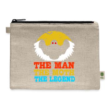 Retro Mothman Cryptid The Man The Moth The Legend - Hemp Carry All Pouch - natural - Front