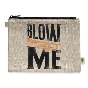 Trumpet Player Vintage Blow Me - Hemp Carry All Pouch - natural - Front