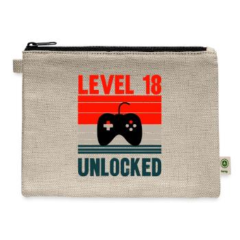 Level 18 Unlocked - Hemp Carry All Pouch - natural - Front