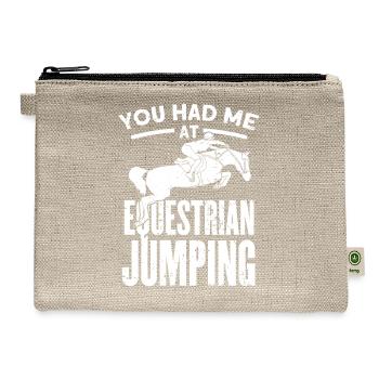 You Had Me At Equestrian Jumping - Hemp Carry All Pouch - natural - Front