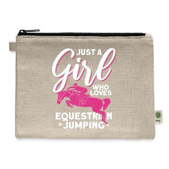 Just A Girl Who Loves Equestrian Jumping - Hemp Carry All Pouch - natural - Front