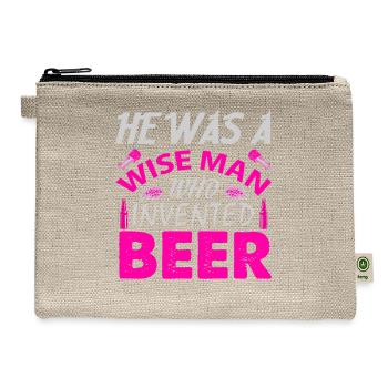 Mermaid Step Dad Birthday Mermaid - Hemp Carry All Pouch - natural - Front