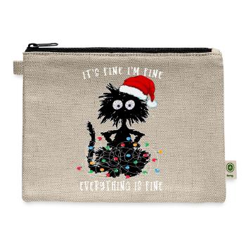 It's Fine I m Fine Everything Is Fine Black Cat - Hemp Carry All Pouch - natural - Front