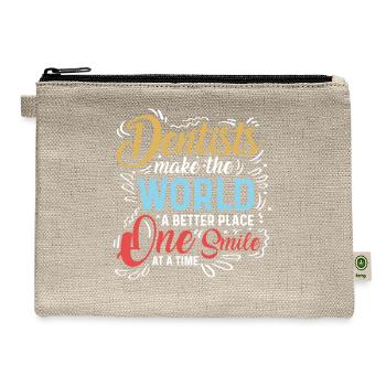 One Smile Oral Surgeon Gift - Hemp Carry All Pouch - natural - Front