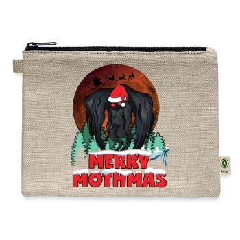 Mothman Christmas Merry Mothmas Funny Moth Man - Hemp Carry All Pouch - natural - Front