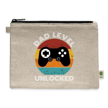 dad level unlocked - Hemp Carry All Pouch - natural - Front