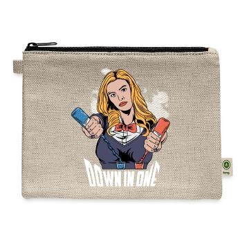 Down in One Cool Bartender Gift - Hemp Carry All Pouch - natural - Front