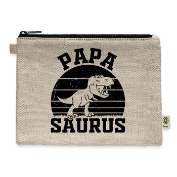Papa Saurus Papa Dino - Papasaurus - Hemp Carry All Pouch - natural - Front