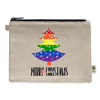 Queer Christmas Gay Pride LGBTQI - Hemp Carry All Pouch - natural - Front