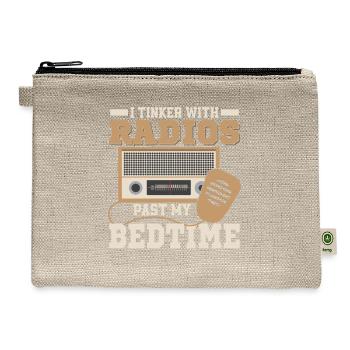 I Tinker With Radios Past My Bedtime Operator Ama - Hemp Carry All Pouch - natural - Front