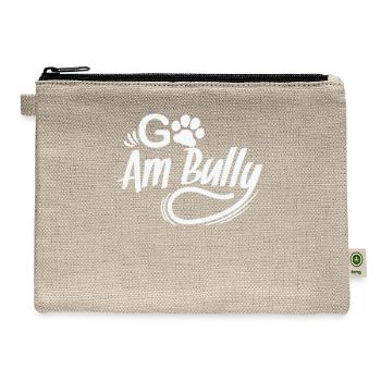 Go Am Bully Bulldog Pet Dog breed - Hemp Carry All Pouch - natural - Front