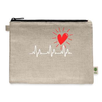 EKG Heartbeat Love EKG Registered Nurse Hollow ECG - Hemp Carry All Pouch - natural - Front
