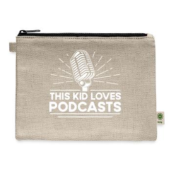 Cool Podcast For Kids Boys Podcaster Microphone St - Hemp Carry All Pouch - natural - Front
