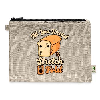Bread Baking Cute Knead Bakery Pastry Bread Baker - Hemp Carry All Pouch - natural - Front