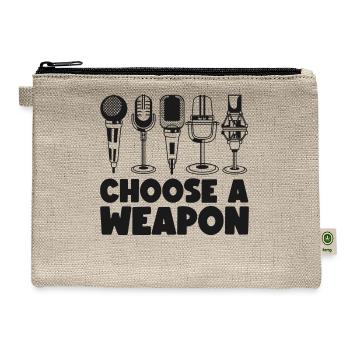 Karaoke Singer Microphone Vocalist - Hemp Carry All Pouch - natural - Front
