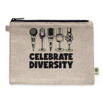 Karaoke Singer Microphone Vocalist - Hemp Carry All Pouch - natural - Front