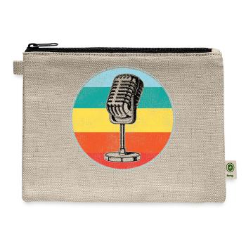 Karaoke Singer Microphone Vocalist - Hemp Carry All Pouch - natural - Front