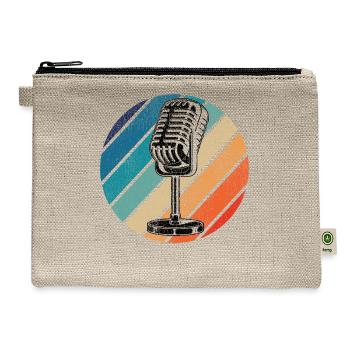 Karaoke Singer Microphone Vocalist - Hemp Carry All Pouch - natural - Front