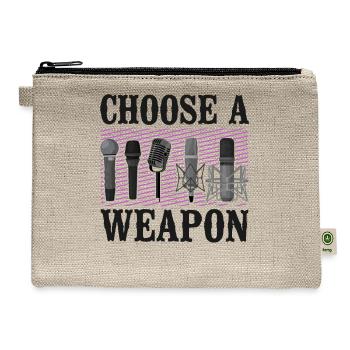 Karaoke Singer Microphone Vocalist - Hemp Carry All Pouch - natural - Front