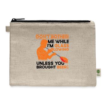 Funny Glass Blowing Glassworking Glass Blower - Hemp Carry All Pouch - natural - Front