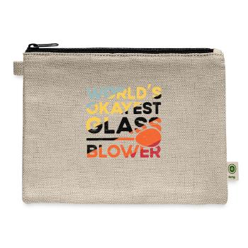 Glass Blowing Glassworking World's Okayest Glass - Hemp Carry All Pouch - natural - Front