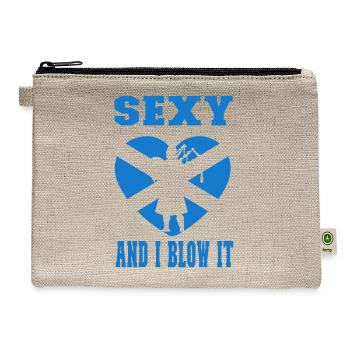 Bagpipe Dudelsack Sexy an i blow it - Hemp Carry All Pouch - natural - Front