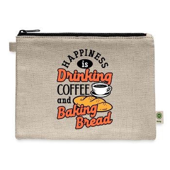 Baking Bread Drinking Coffee Caffeine Bread Baker - Hemp Carry All Pouch - natural - Front
