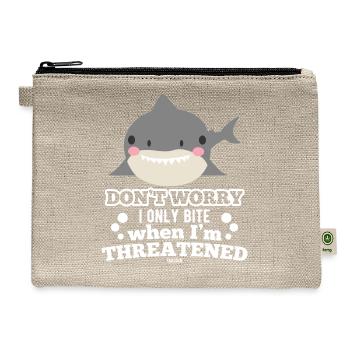 Strong shark floats in the sea - Hemp Carry All Pouch - natural - Front