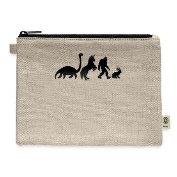 Cryptozoology Cryptid Bigfoot Unicorn Loch Ness - Hemp Carry All Pouch - natural - Front