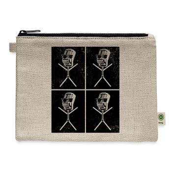 Podcast Microphone Stick Figure Podcaster - Hemp Carry All Pouch - natural - Front