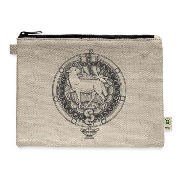 Sanctus Agnus Dei Lamb God Traditional Latin Mass - Hemp Carry All Pouch - natural - Front