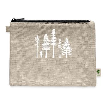 Pine Tree Hiking in White - Hemp Carry All Pouch - natural - Front