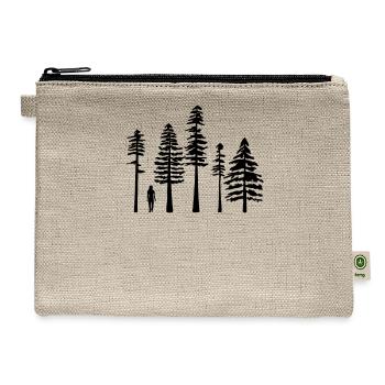Pine Tree Hiking Black - Hemp Carry All Pouch - natural - Front