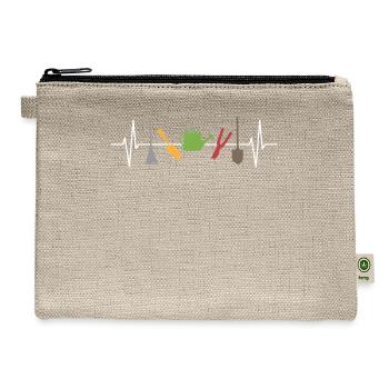 Garden Hobby Gardener Heartbeat Line Gift Idea - Hemp Carry All Pouch - natural - Front