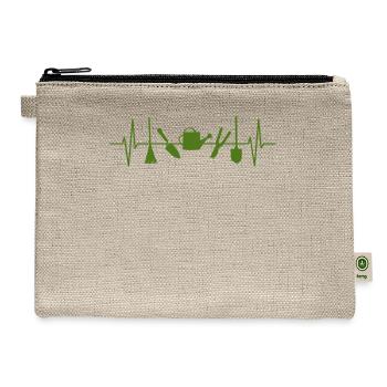 Garden Hobby Gardener Heartbeat Line Gift Idea - Hemp Carry All Pouch - natural - Front