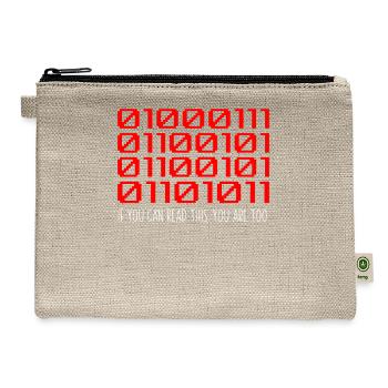 Funny Developer Binary Code Programmer Developer - Hemp Carry All Pouch - natural - Front