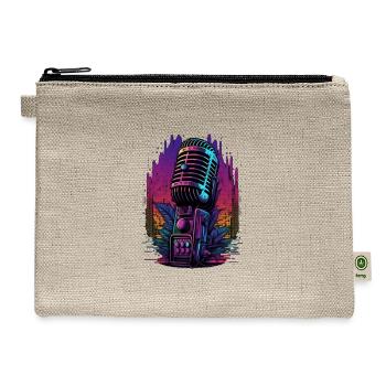 AV Technician Microphone Audio Visual Tech Sound - Hemp Carry All Pouch - natural - Front