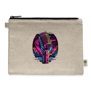 AV Technician Microphone Audio Visual Tech Sound - Hemp Carry All Pouch - natural - Front