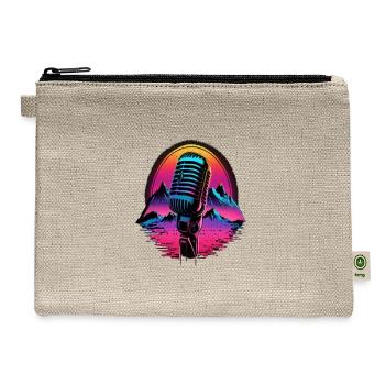 AV Technician Microphone Audio Visual Tech Sound - Hemp Carry All Pouch - natural - Front