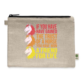 Equestrian Motivational Quotes Horse Show Jumping - Hemp Carry All Pouch - natural - Front