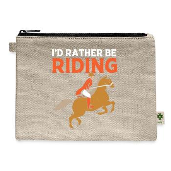 Equestrian Show Jumping Id Rather Be Riding - Hemp Carry All Pouch - natural - Front
