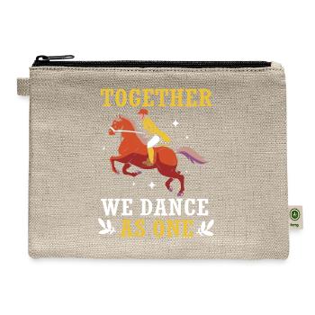Together We Dance As One Equestrian Dressage Show - Hemp Carry All Pouch - natural - Front